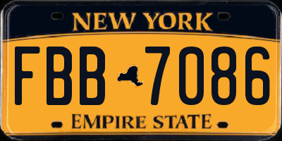 NY license plate FBB7086