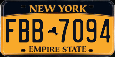 NY license plate FBB7094