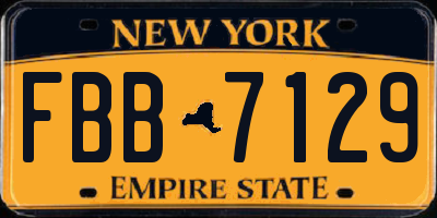 NY license plate FBB7129