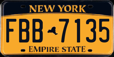 NY license plate FBB7135