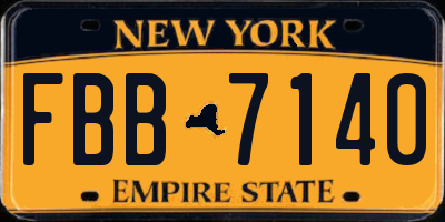 NY license plate FBB7140