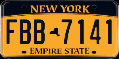 NY license plate FBB7141