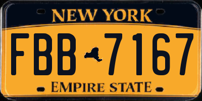 NY license plate FBB7167