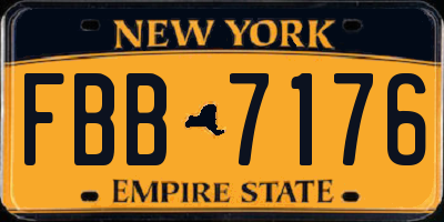 NY license plate FBB7176