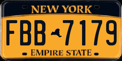 NY license plate FBB7179