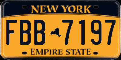 NY license plate FBB7197