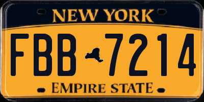 NY license plate FBB7214