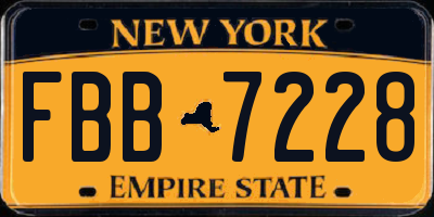 NY license plate FBB7228
