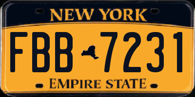 NY license plate FBB7231