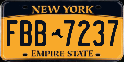 NY license plate FBB7237