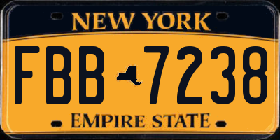 NY license plate FBB7238