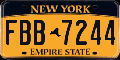 NY license plate FBB7244