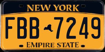 NY license plate FBB7249