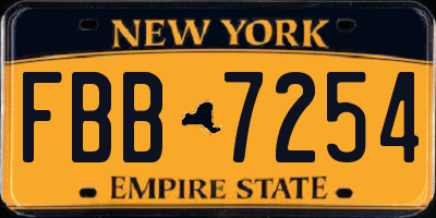 NY license plate FBB7254