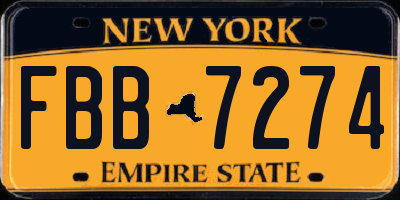 NY license plate FBB7274