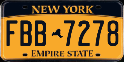 NY license plate FBB7278