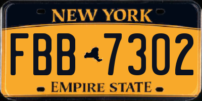 NY license plate FBB7302