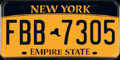 NY license plate FBB7305