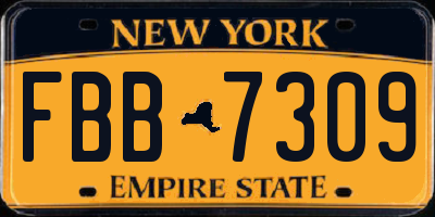 NY license plate FBB7309