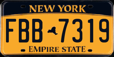 NY license plate FBB7319