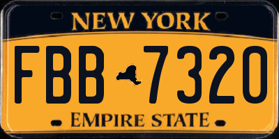 NY license plate FBB7320