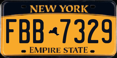 NY license plate FBB7329