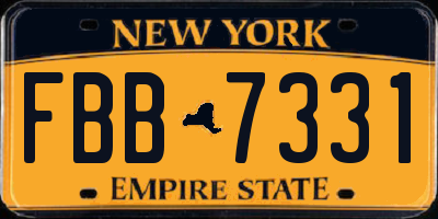 NY license plate FBB7331
