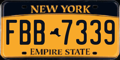 NY license plate FBB7339