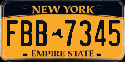 NY license plate FBB7345