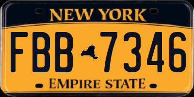 NY license plate FBB7346