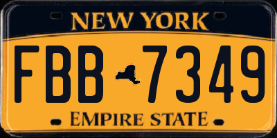NY license plate FBB7349