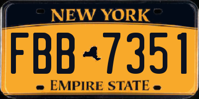 NY license plate FBB7351