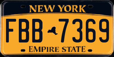 NY license plate FBB7369