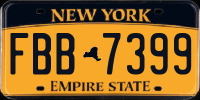 NY license plate FBB7399