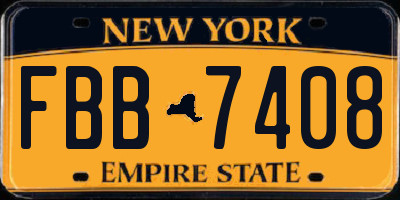 NY license plate FBB7408