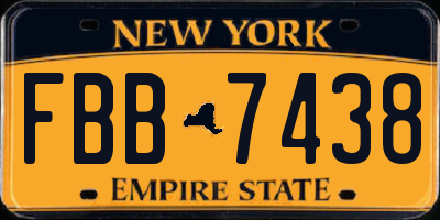 NY license plate FBB7438
