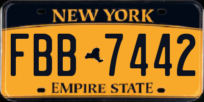 NY license plate FBB7442
