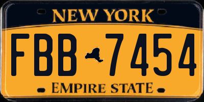 NY license plate FBB7454