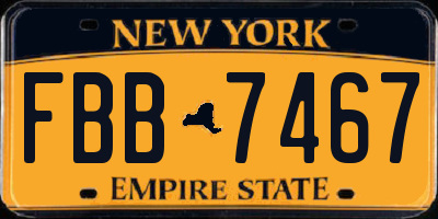 NY license plate FBB7467