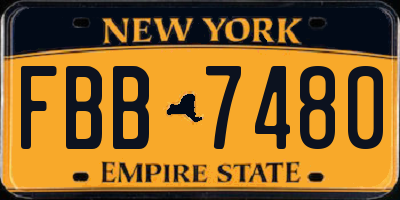 NY license plate FBB7480