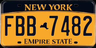 NY license plate FBB7482