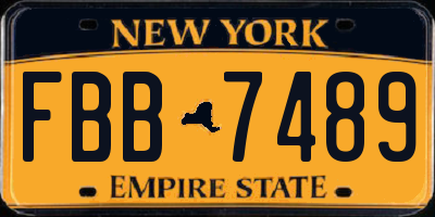 NY license plate FBB7489