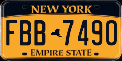 NY license plate FBB7490