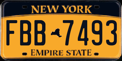 NY license plate FBB7493