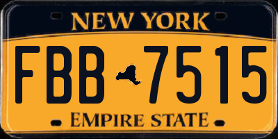 NY license plate FBB7515
