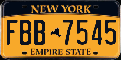 NY license plate FBB7545