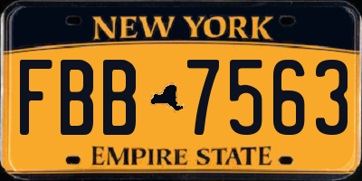 NY license plate FBB7563