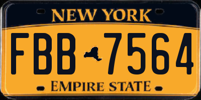 NY license plate FBB7564
