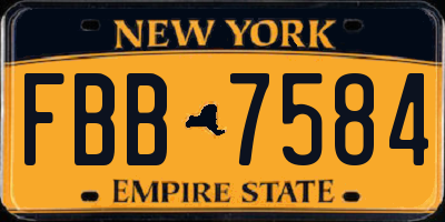 NY license plate FBB7584