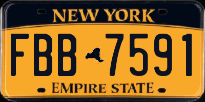 NY license plate FBB7591
